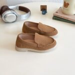 Camel Brown Suede Baby Loafers with Soft Sole