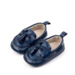 Navy Blue Tassel Baby Loafers