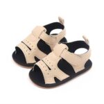 Beige Velcro Strap Baby Sandals