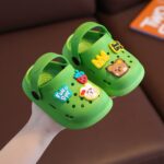Green Cartoon Style Baby Clog Sandals