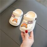 White Cartoon Style Baby Clog Sandals