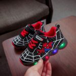 Black & Red Spider LED Baby Sneakers with Light-Up Sole