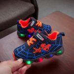 Blue & Red Spider LED Baby Sneakers with Light-Up Sole
