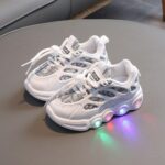 Blue and White LED Baby Sneakers with Light-Up Sole