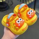 Yellow  Dinosaur Baby Clog Sandals with Back Strap