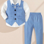 SHEIN 2pcs/Set Men's Gentleman Style Twill Vest & Trousers, Fashionable For Birthday Party, Evening Event, Wedding