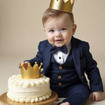 pcs Newborn Baby Boy Cute Gentleman Outfit Set, Navy Blue Suit Jacket And Pants The Baby Prince Suit, In Classic Dark Blue With Gold Buttons And Bow, Exudes Elegance And Style. Exquisite Tail