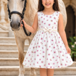 Purple Floral motif Sleeveless Girls dress