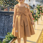 Elegant Champagne Tulle bow frock