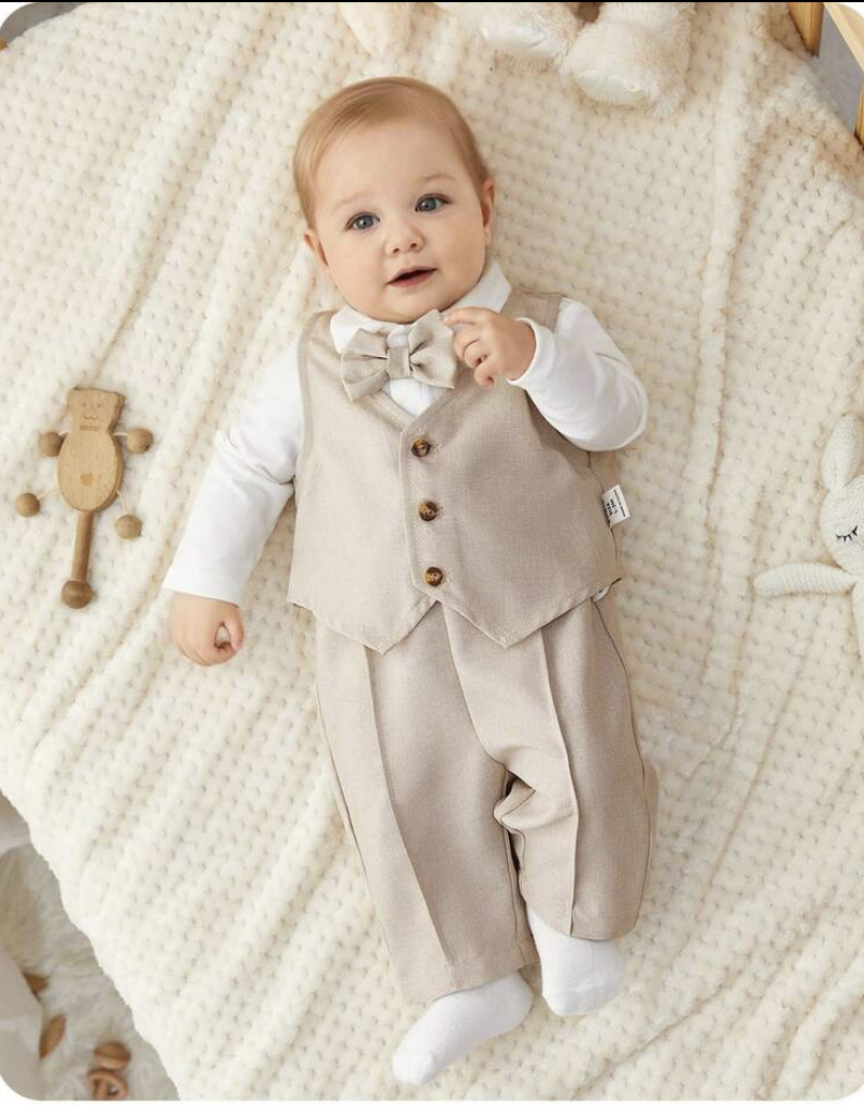 1773299834_screenshot-2026-03-12-at-124441.png 3pcs Newborn Baby Boy/Girl Cute Autumn Gentleman Outfit Set, Vest, Solid Color Long Sleeve Shirt, Bodysuit, Pants Suit, Suitable For Birthday Party, Evening Party, Performance, Wedding, Full - Image 1