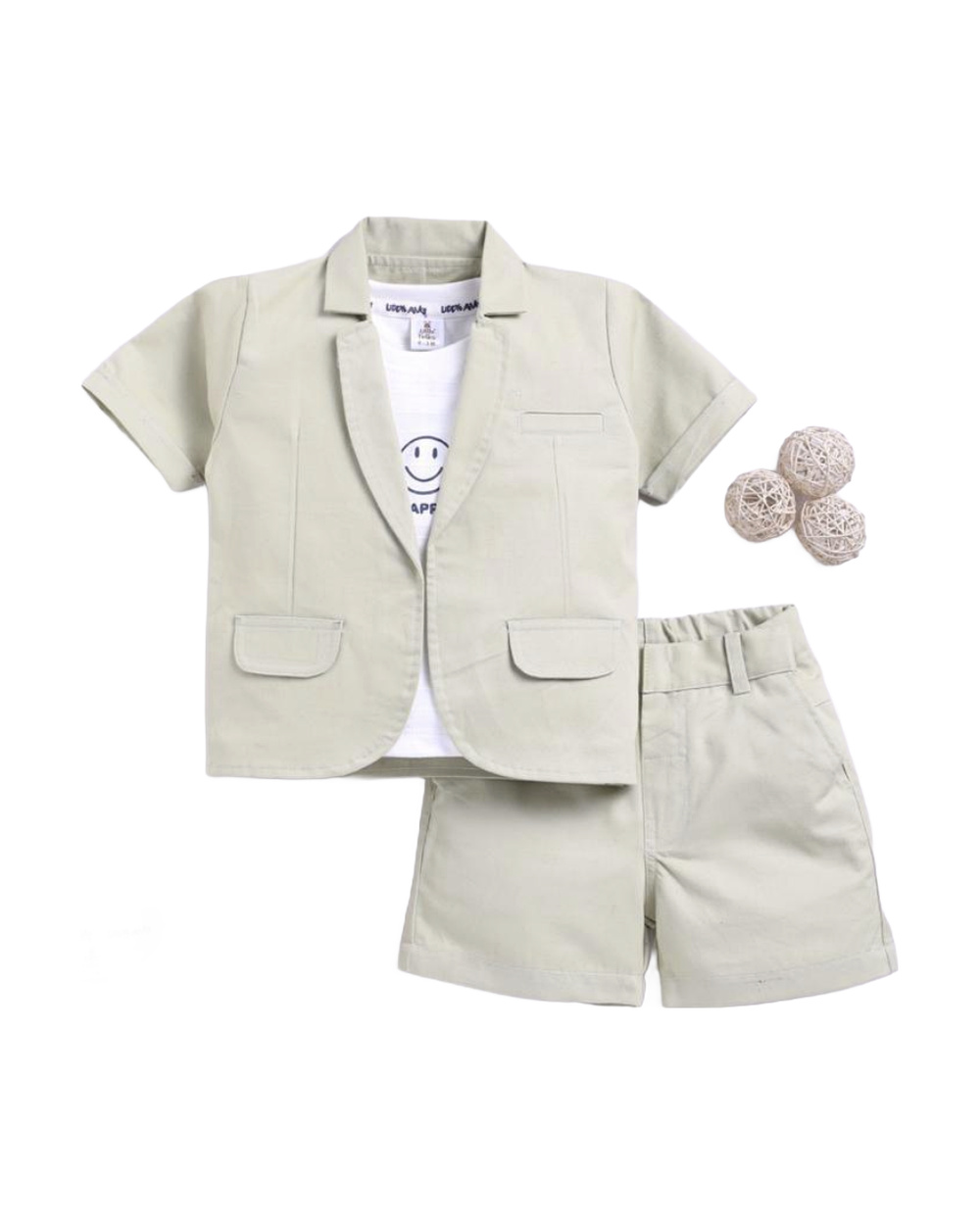 1774770192_ss1913 Summer Blazer Outfit Or Casual Jacket With Short / 3 pcs (pastel green) - Image 1