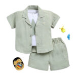 Sage Green Button-Down Shirt Mikey Magic /3pcs