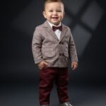 The little gentleman blazer suit / 4pcs (Maroon)