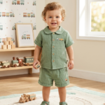 The little locomotive look outfits shirt with short