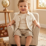 The little explorer linen shirt with short /3pcs