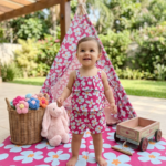 Baby Girl Pink Floral Ruffle Set
