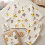 White Fruit Print Baby Pajama Set