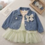 Blue Denim Jacket & Mint Green Tulle Dress