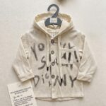 Cream Printed Boys Hooded Jacket