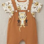 Jungle King Onesie / "Roar-Rr Romper set" (Orange) 2pcs