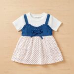 Girls White Polka Dot Casual Dress