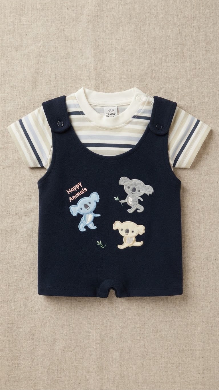 1791130687_img-9559-11.jpeg Unisex Navy Striped Romper - Image 1