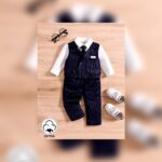 Boys Navy Blue Striped Formal Suit Set