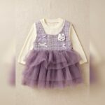 Girls Purple Tweed Rabbit Tutu Dress