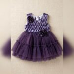 Girls Purple Zigzag Party Dress