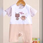 Unisex White Robot Graphic Romper