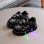 Unisex Black Camouflage Light-Up Shoes