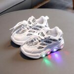 Unisex White Mesh Light-Up Shoes