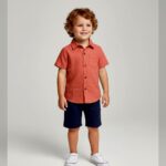 Boys Orange Casual Polo Shirt