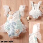 Girls White Floral Embroidered Party Romper