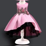 Girls Pink Floral Party Dress