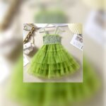 Girls Green Tiered Party Dress