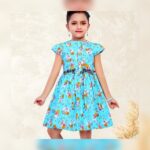 Girls Blue Floral Casual Dress