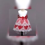 Girls Red Lace Party Dress