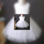 Girls White Lace Overlay Party Dress