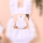 Girls White Ruffle Romper