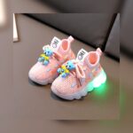 Unisex Pink Light-Up Bear Shoes