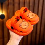 Unisex Orange Bear Face Sandals