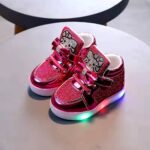 Girls Pink Bow Light-Up Shoes