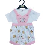 Unisex White Bunny & Floral Romper