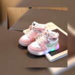 Unisex Pink Casual Light-Up Shoes