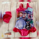 Girls Pink Character Print Swimsuit