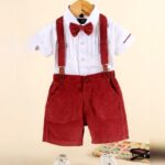 Boys White Formal Shirt & Shorts Set