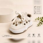 Unisex Beige Heart Cutout Casual Shoes