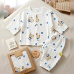 Unisex White Cartoon Animal Sleep Suit