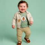 Unisex Beige Bear Cartoon Outfit